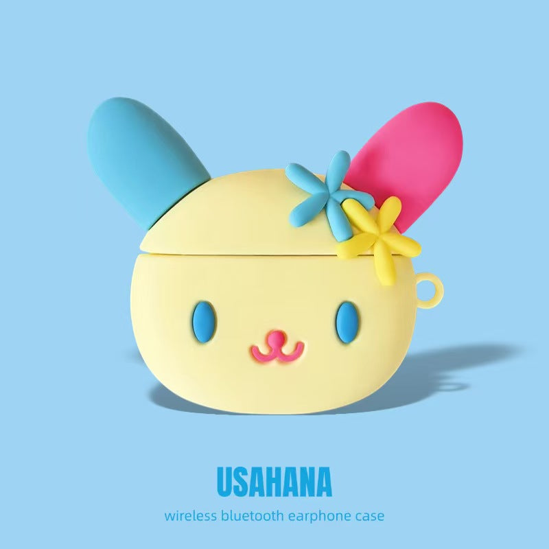 U'sa'ha'na airpod case rainbow bunny protector shell