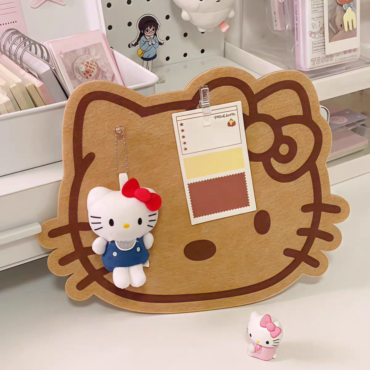 Rilakkuma chiikawa marron cream felt cork board with pins