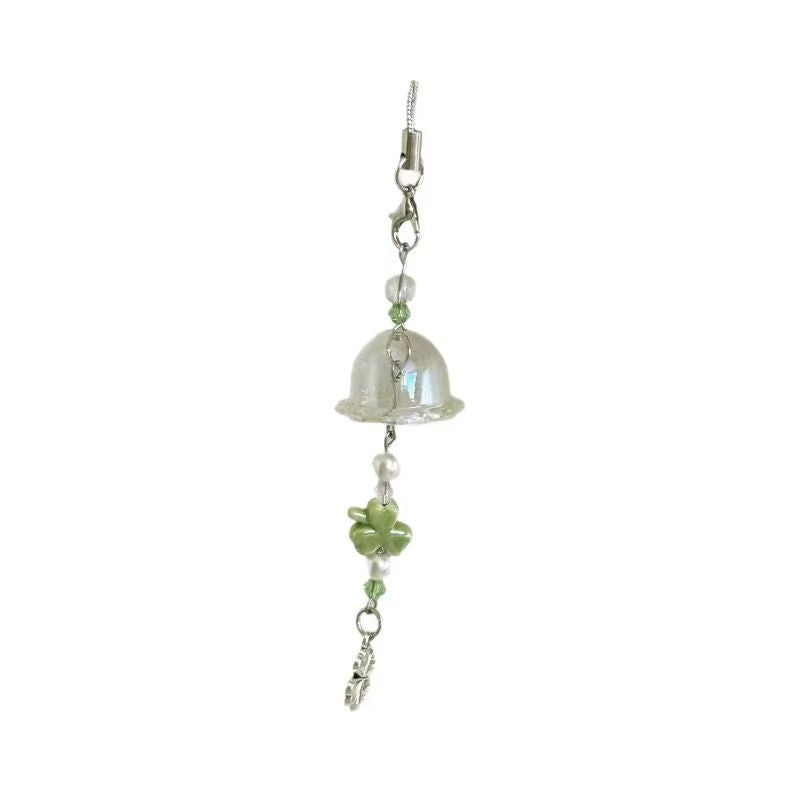 Cute Sakura Windbell Trinket for Phone Clover Wind Chimes Phone Charm Water Lemon bag charm