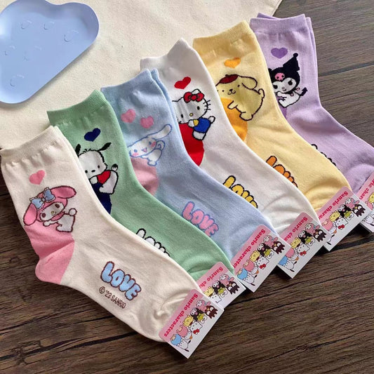 [7]cute sanri00 cartoon summer winter socks for kids and adults